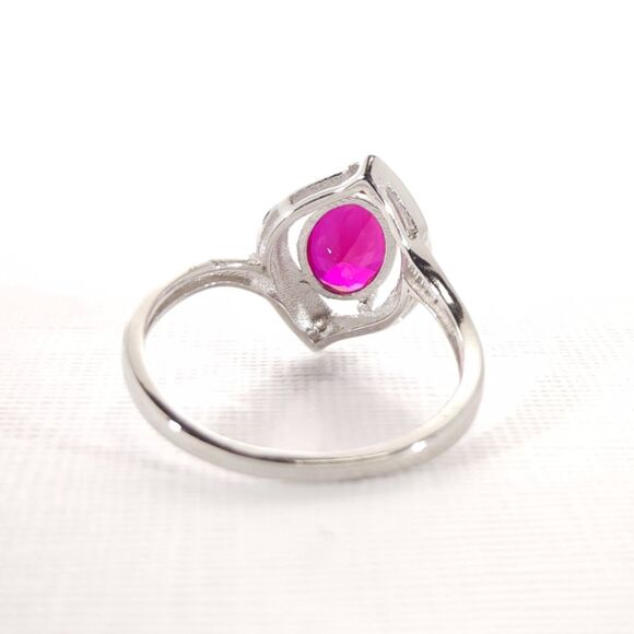 Ruby 1.5 Carats Ring Sterling Silver Size 7-1/2 - Picture 5 of 10